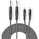 ND9554 - Cavo audio stereo 2x 6,35 mm maschio - 2x maschio RCA 5m - Cavi Audio Video