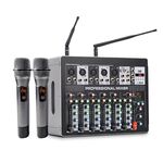 SP6900 - Mixer professionale 7 canali con Bluetooth e microfoni wireless 600W - Mixer