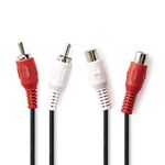 ND2605 - Cavo Audio Stereo 2x RCA maschio - 2x RCA femmina 10 m Nero - Cavi Audio Video