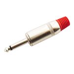 Q712 - Connettore Jack 6.3mm mono in metallo - rosso - Connettori e Adattatori