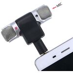 MIC072 - Microfono stereo snodabile 90° jack 3.5mm 4 poli per smartphone e tablet - Microfoni