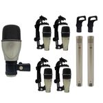 MIC052 - Kit microfoni professionale per batteria e studio - 7 pezzi - Microfoni