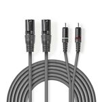 ND2292 - Cavo Audio XLR 2x Maschio a 3 Pin XLR - 2x Maschio RCA 1.5 m Grigio - Cavi Audio Video