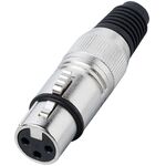 SP039 - Connettore Cannon XLR Femmina a 3 pin metallo e gomma - Connettori e Adattatori