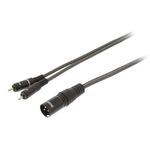 WB1150 - Cavo Stereo XLR 3p (M) - 2x RCA Maschio 5m Grigio Scuro - Cavi Audio Video
