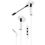 WB1283 - Cuffie auricolari da gioco con microfono AKZ-D9 bianche - Cuffie Auricolari