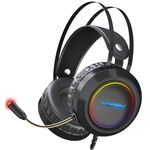WB1715 - Cuffie da gaming con microfono virtual 7.1 audio con illuminazione LED - Cuffie