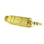 Q968 - Adattatore Jack spina 3.5mm stereo presa 6.3mm stereo - dorato - Connettori e Adattatori
