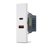 08784 - Doppia presa caricabatteria USB A e USB C 5V 2,4A bianco linea ZEN - Linea ZEN