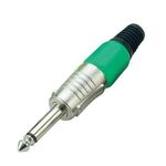 40078 - Connettore Jack 6.3mm mono - verde - Connettori e Adattatori