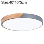 B7987 - Plafoniera LED rotonda da soffitto effetto legno 40 cm grigia 24W 3CCT - Illuminazione da Interno