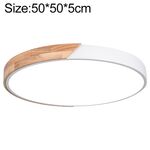 A2525 - Plafoniera LED rotonda da soffitto effetto legno 50 cm bianca 36W 3CCT - Illuminazione da Interno