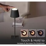 EL3936 - Lampada LED ricaricabile da tavolo 3W dimmerabile in metallo nero - Illuminazione da Interno