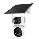 WB653 - Telecamera di sorveglianza solare WiFi 360° bianca con pannello solare - Telecamere IP