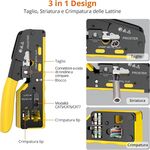 Z959 - Pinza crimpatrice RJ45 pass through CAT5 CAT6 CAT6A CAT7 gialla - Attrezzi e utensili