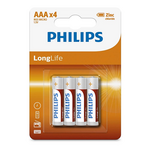 WB682 - Batterie AAA Philips Extra Zinc Chloride 1,5V - Blister da 4 pezzi - Batterie