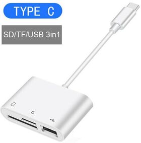 WB2365 - Adattatore USB Type C ad USB 2.0/SD/TF bianco -  Cavi e Adattatori USB