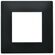 EL2405 - Placca 2 posti nera Soft Touch compatibile Vimar Plana - Compatibile Vimar Plana