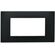 EL3271 - Placca 4 posti nera  Soft Touch compatibile Vimar Plana - Compatibile Vimar Plana
