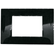 EL2402 - Placca 3 posti 3P nero/glitter tecnopolimero compatibile Vimar Plana - Compatibile Vimar Plana