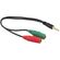 A1609 - Adattatore audio telato 20cm 1x jack 3.5mm maschio 2x jack 3.5mm femmina microfono-cuffie -  Adattatori Audio e Video