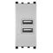 EL1346 - Alimentatore doppia presa USB 90-265V output 5V 2A grigio compatibile Vimar Plana - Compatibile Vimar Plana