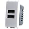 EL1982 - Alimentatore doppia presa USB 5V 2A 4.5x2x4.5cm Bianco compatibile Vimar Plana - Compatibile Vimar Plana