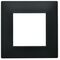 EL2405 - Placca 2 posti nera Soft Touch compatibile Vimar Plana - Compatibile Vimar Plana