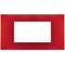 EL2340 - Placca 4 posti rosso corallo tecnopolimero compatibile Vimar Plana - Compatibile Vimar Plana