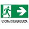 WB2018 - Cartello segnaletico uscita di emergenza con freccia a destra 30x20cm - Segnaletica