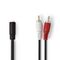 ND1380 - Cavo Audio Stereo 2x RCA maschio - Femmina da 3,5 mm 0.2 m Nero - Cavi Audio Video