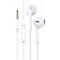 F2420 - Cuffie auricolari con microfono 1.2m jack audio 3.5mm bianche JD008 - Cuffie Auricolari