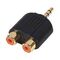 Q952 - Adattatore Jack 3.5mm maschio - 2x RCA stereo - Connettori e Adattatori