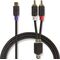 ND1200 - Cavo audio stereo 2x RCA maschio-RCA femmina placcato oro 20cm - Cavi Audio Video