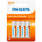 WB878 - Batterie AA Philips Extra Zinc Chloride 1,5V - Blister da 4 pezzi - Batterie