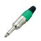 40078 - Connettore Jack 6.3mm mono - verde - Connettori e Adattatori